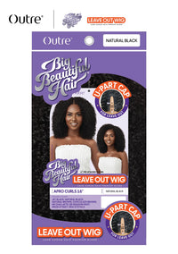 Thumbnail for Outre Big Beautiful Hair Human Blend Leave Out U Part Wig Afro Curls 16