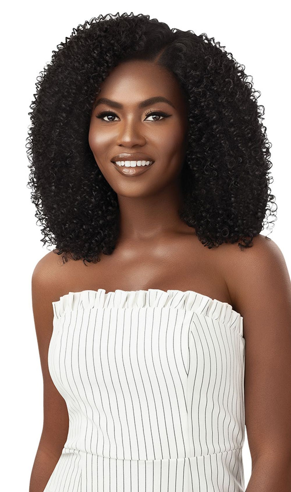 Outre Big Beautiful Hair Human Blend Leave Out U Part Wig Afro Curls 16" - Elevate Styles