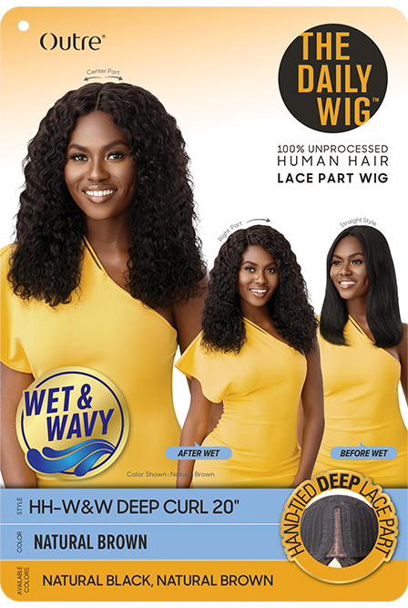 Outre The Daily Wig 100% Human Hair Wet N Wavy - Deep Curl 20" - Elevate Styles