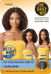 Thumbnail for Outre The Daily Wig 100% Unprocessed Human Hair Wet N Wavy Natural Deep 12