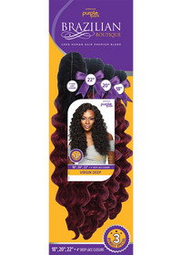 Thumbnail for Purple Pack Brazilian Boutique 3 BUNDLE + Closure Virgin Deep 18