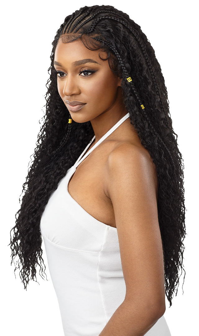 Outre 13"x 4" Pre-Braided Feed-In-Stitch Braid Lace Front Wig Ripple Wave 30" - Elevate Styles