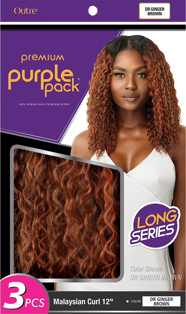 Outre Premium Purple Pack 3 Pieces Long Series Brazilian Deep Wave 12" - Elevate Styles