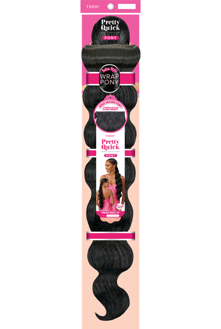 Outre Premium Synthetic Pretty Quick Wrap Around Ponytail Finger Wave 24" - Elevate Styles