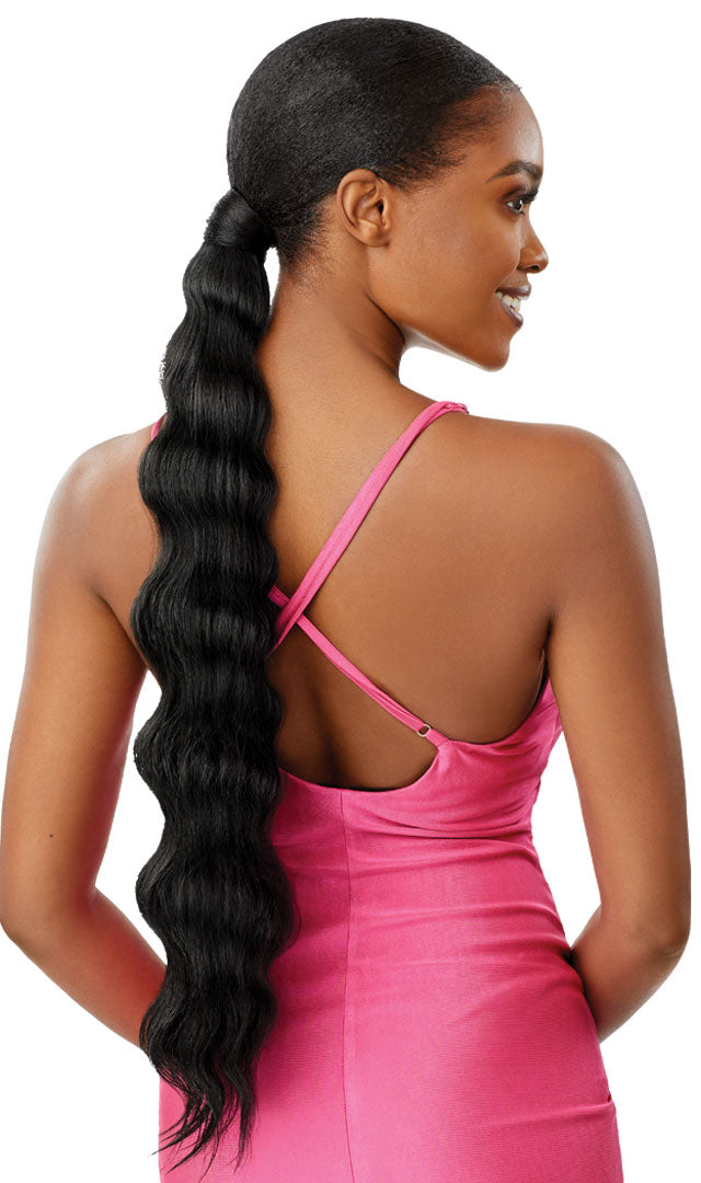 Outre Premium Synthetic Pretty Quick Wrap Around Ponytail Finger Wave 24" - Elevate Styles