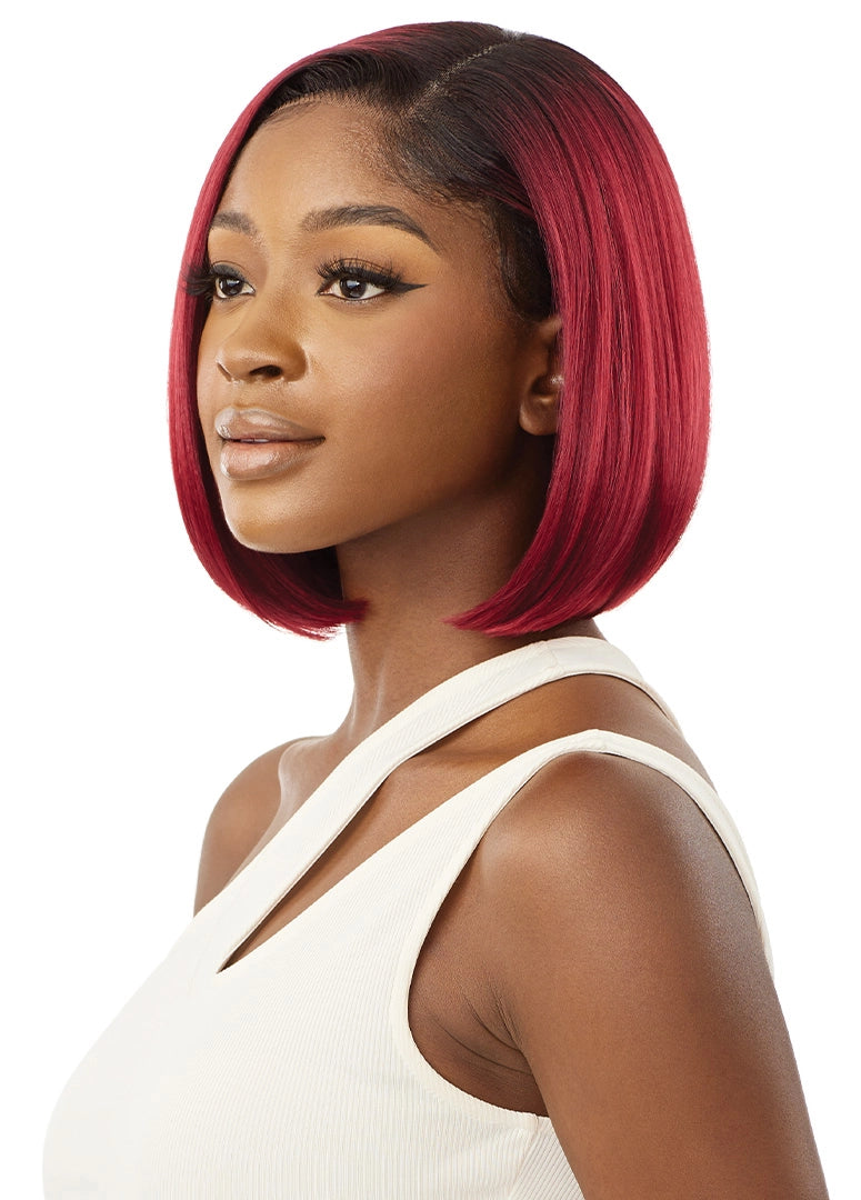 Outre Synthetic Sleek Lay Part HD Transparent Lace Front Wig Peri 10" - Elevate Styles