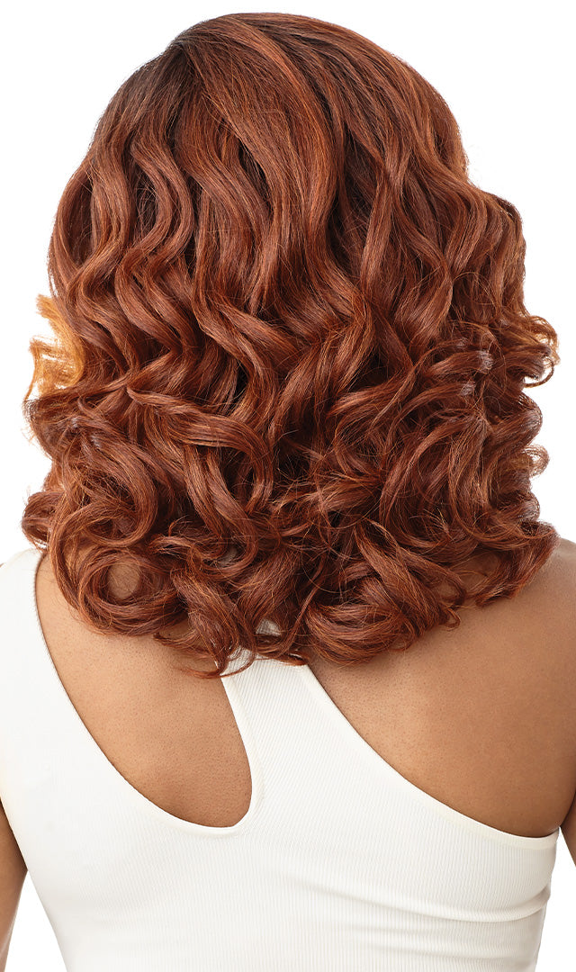 Outre Synthetic Sleek Lay Part Deep C Lace HD Transparent Lace Front Wig Shadora 14" - Elevate Styles