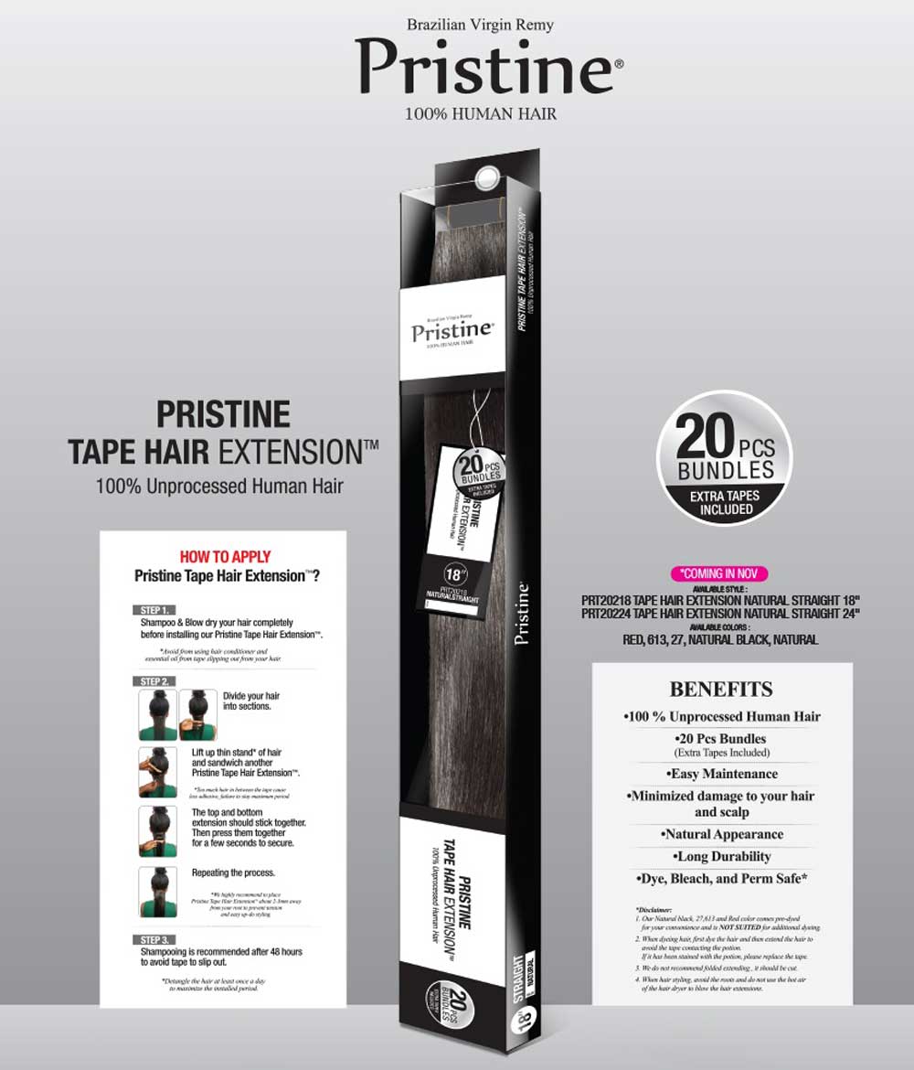 Pristine 100% Unprocessed Human Hair TAPE HAIR EXTENSION 24" PRT20224 - Elevate Styles